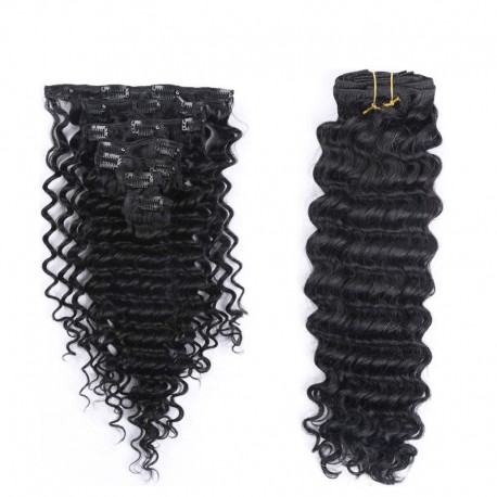 Brazilian virgin deep wave clips in