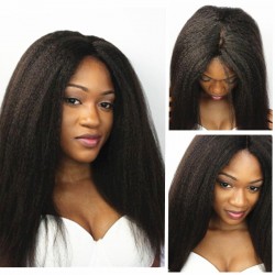 Glueless lace front wig-Indian remy italian yaki
