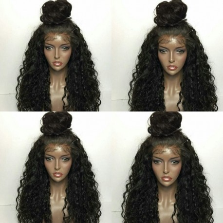 Brazilian virgin Deep Wave full lace bleached knots wig