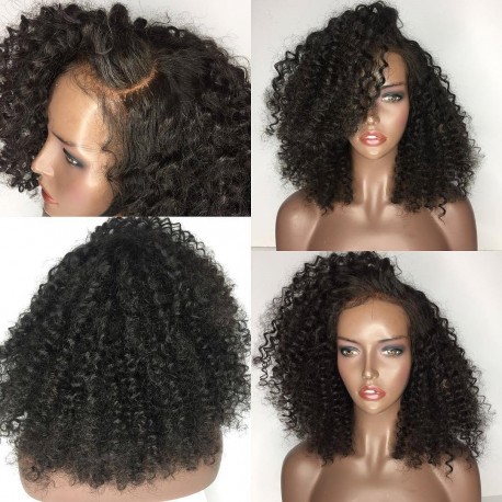 Brazilian virgin Deep Curly full lace bleached knots wig-[WWW222]