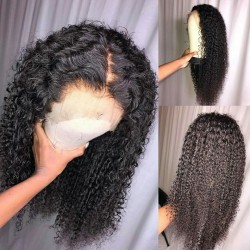 Stock Brazilian virgin Kinky Wave glueless full lace silk top bleached knots wig-[WWW666]