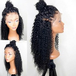 Stock Malaysian virgin kinky curl full lace bleached knots wig--[HW999]