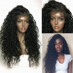 Pre-plucked bleached knots Brazilian virgin Curly Wave 360 lace frontal wig-[HY678]