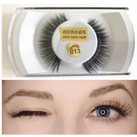 1 Pair 100% Mink Hair Long False Eyelashes Eye Lashes Extens