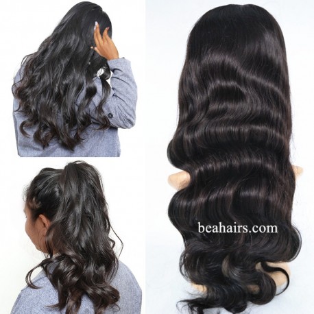 Brazilian virgin body wave glueless lace front wig---[LA005]