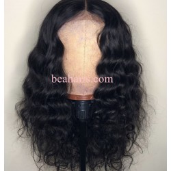 Pre plucked Brazilian virgin natural wave 360 frontal lace full wig-[HT989]