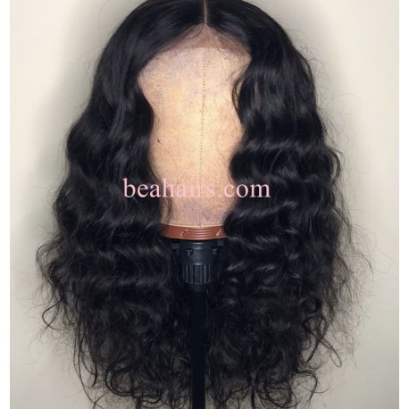 Flash sale--Pre plucked Brazilian virgin natural wave 360 frontal lace full wig-[HT989]