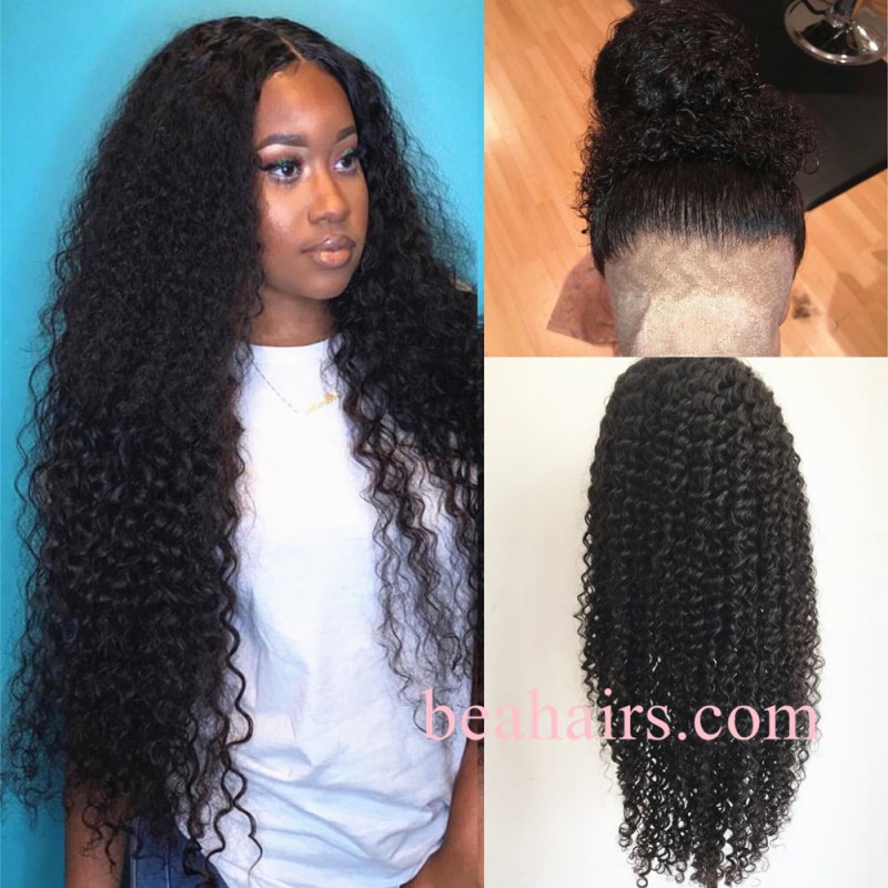 On Sale Pre Plucked Brazilian Virgin Deep Curly 360 Frontal Lace Wig Dc555