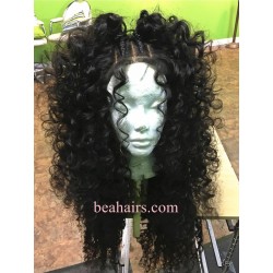 Pre-plucked Brazilian virgin Big Wave 360 frontal lace full wig-[BH888]