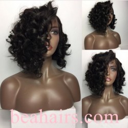 Pre-plucked Brazilian virgin Bob Wave human hair 360 frontal lace full wig-[BH999]