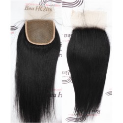 Brazilian virgin yaki straight 4x4 silk base top closure