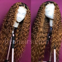 Pre-plucked Brazilian virgin WET WAVE human hair 360 frontal lace full wig---[WW656]