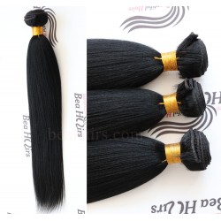 Stock 3 bundles brazilian virgin yaki straight wefts