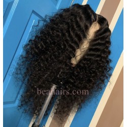 50% off--pre plucked Brazilian virgin middle parting natural wave 360 frontal lace full wig-[HT333]