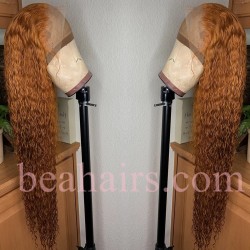 Pre-plucked Brazilian virgin orange water wave 360 frontal lace full wig---[BB569]