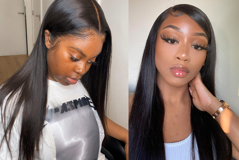 Stock silk straight 5*5 HD skin melt lace closure wig--HD004